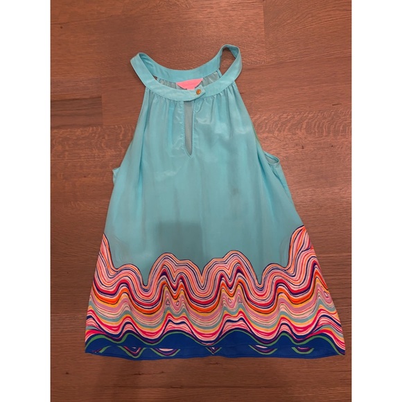 Lilly Pulitzer Aqua Rohan Halter Top - Picture 2 of 3